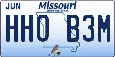 MO license plate HH0B3M