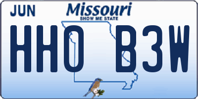 MO license plate HH0B3W