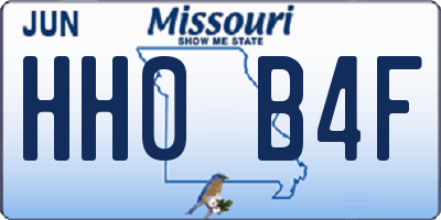 MO license plate HH0B4F