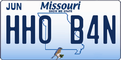 MO license plate HH0B4N