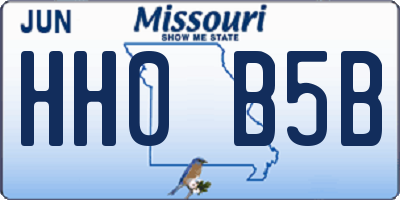 MO license plate HH0B5B