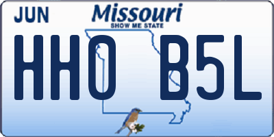 MO license plate HH0B5L