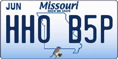 MO license plate HH0B5P