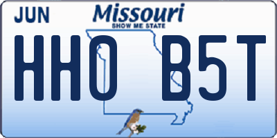 MO license plate HH0B5T