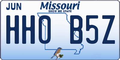 MO license plate HH0B5Z