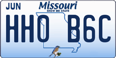 MO license plate HH0B6C