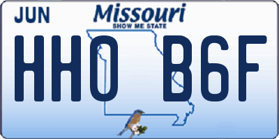MO license plate HH0B6F