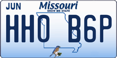 MO license plate HH0B6P