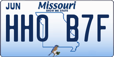 MO license plate HH0B7F
