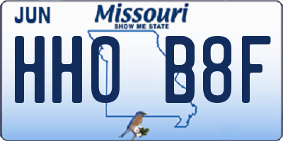 MO license plate HH0B8F