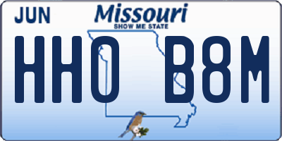 MO license plate HH0B8M