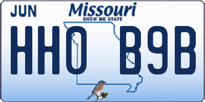 MO license plate HH0B9B