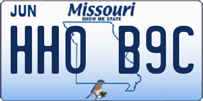 MO license plate HH0B9C