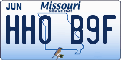 MO license plate HH0B9F