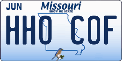 MO license plate HH0C0F