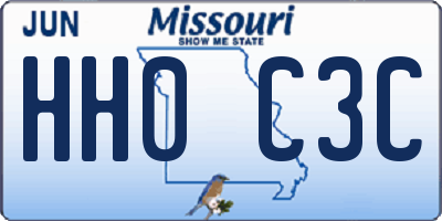 MO license plate HH0C3C