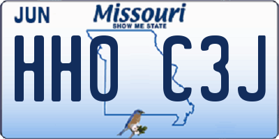 MO license plate HH0C3J