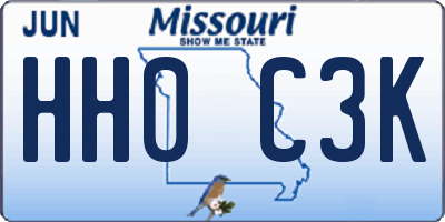 MO license plate HH0C3K