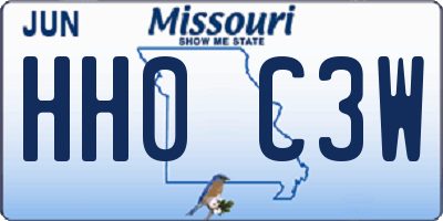 MO license plate HH0C3W