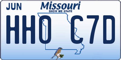 MO license plate HH0C7D