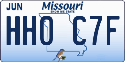 MO license plate HH0C7F