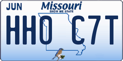MO license plate HH0C7T