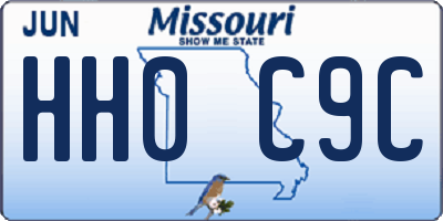 MO license plate HH0C9C