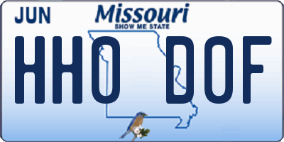 MO license plate HH0D0F
