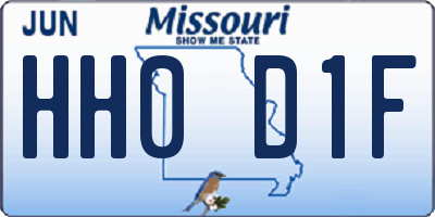 MO license plate HH0D1F