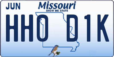 MO license plate HH0D1K