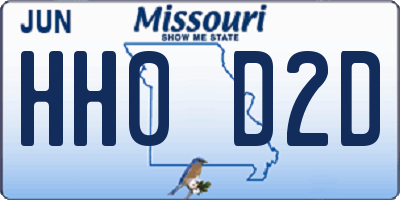 MO license plate HH0D2D
