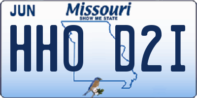 MO license plate HH0D2I