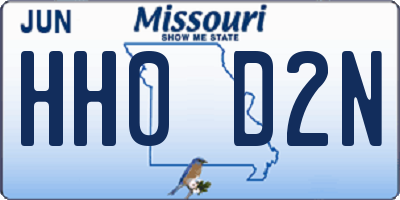 MO license plate HH0D2N