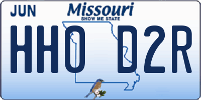 MO license plate HH0D2R