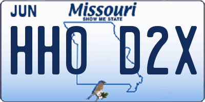 MO license plate HH0D2X