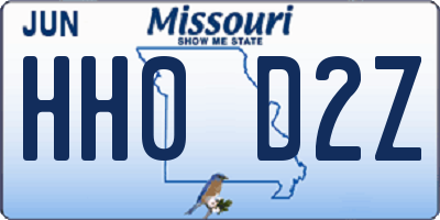 MO license plate HH0D2Z