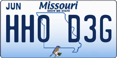 MO license plate HH0D3G