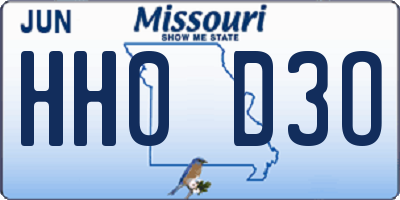 MO license plate HH0D3O