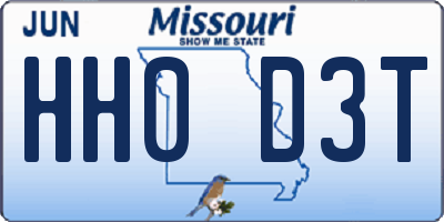 MO license plate HH0D3T