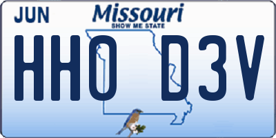 MO license plate HH0D3V