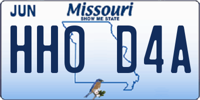 MO license plate HH0D4A
