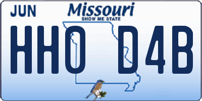 MO license plate HH0D4B