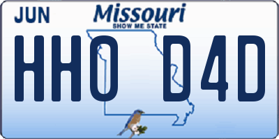 MO license plate HH0D4D