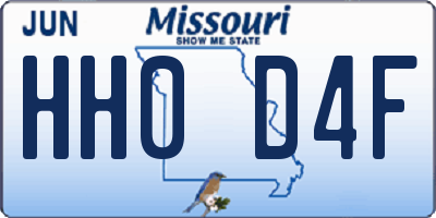 MO license plate HH0D4F