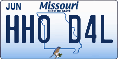 MO license plate HH0D4L