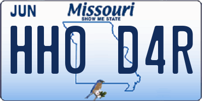 MO license plate HH0D4R