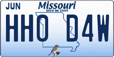 MO license plate HH0D4W