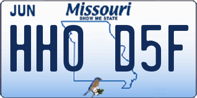 MO license plate HH0D5F