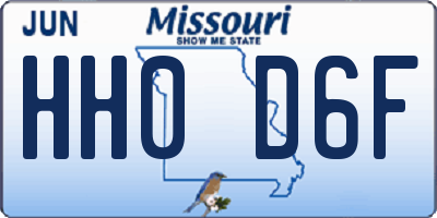 MO license plate HH0D6F