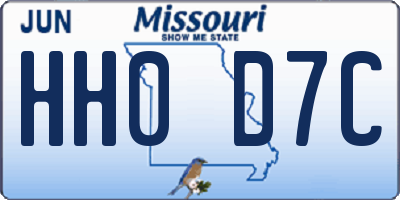 MO license plate HH0D7C